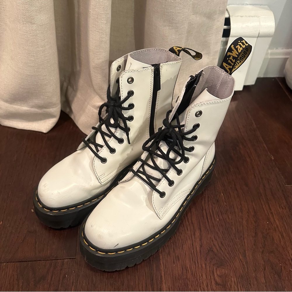 Dr. Martens Jadon Platform White Combat Boots